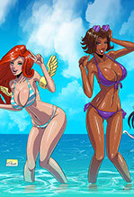 Print of the girls at the beach!